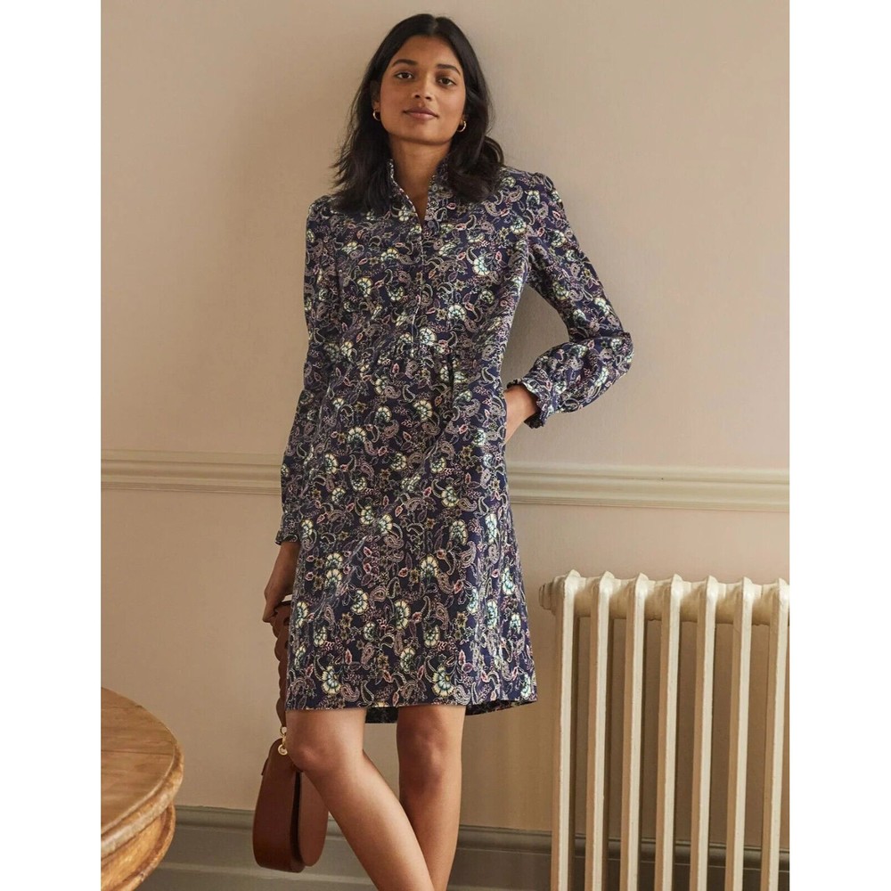 Boden Floral Long Sleeve Dress - Multicolor